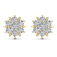 Siya Yellow Gold Diamond Stud Earrings