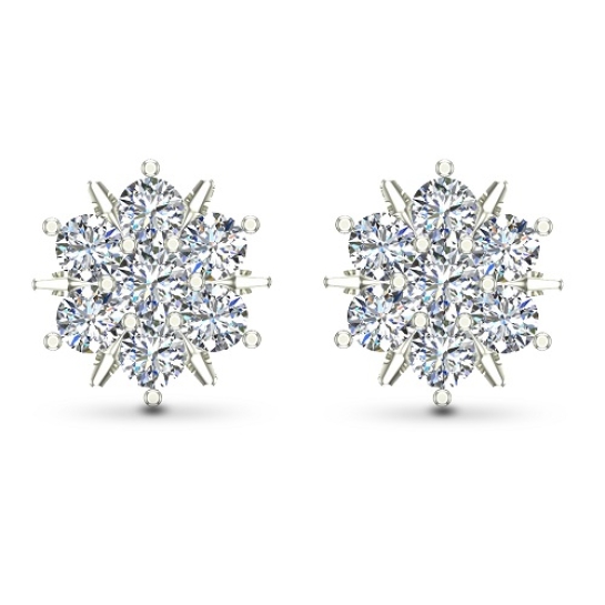 Siya White Gold Diamond Stud Earrings