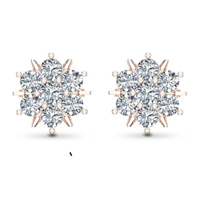 Siya Rose Gold Diamond Stud Earrings