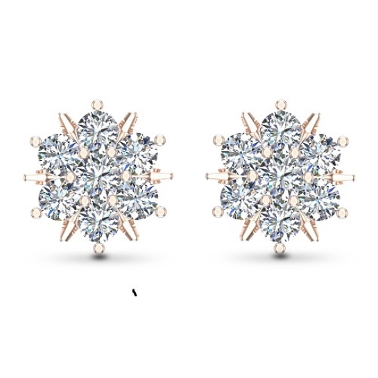 Siya Yellow Gold Diamond Stud Earrings