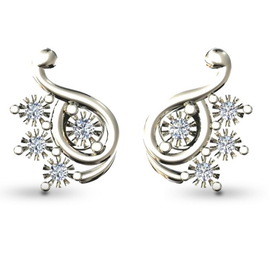 Mahika White Gold Diamond Stud Earring