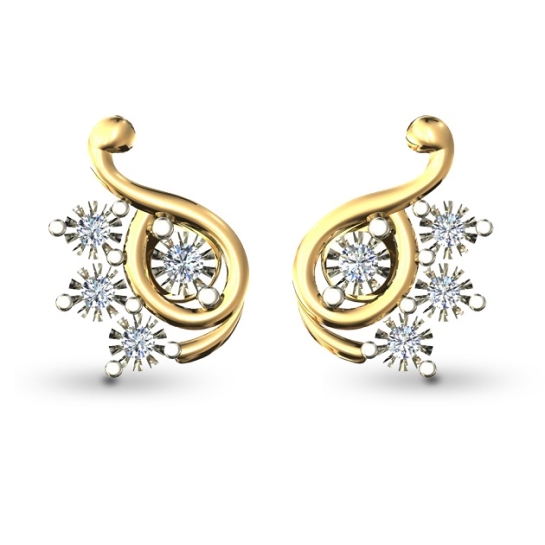 Mahika White Gold Diamond Stud Earring