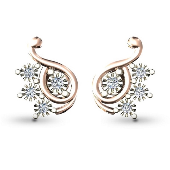 Mahika Rose Gold Diamond Stud Earring