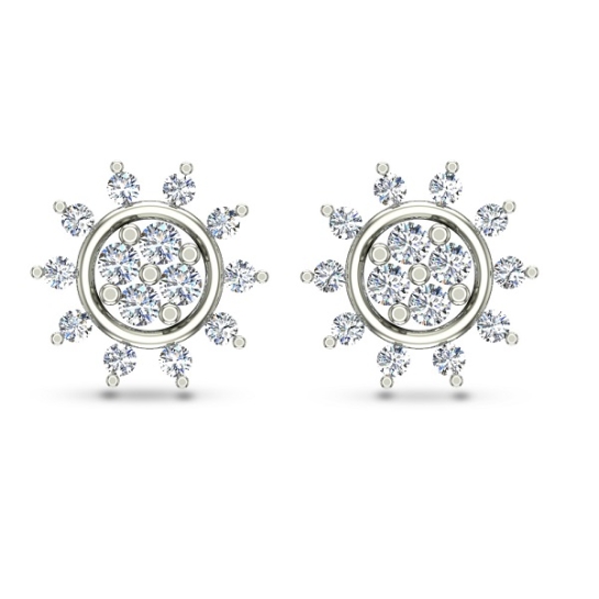 Pratha White Gold Diamond Stud Earring