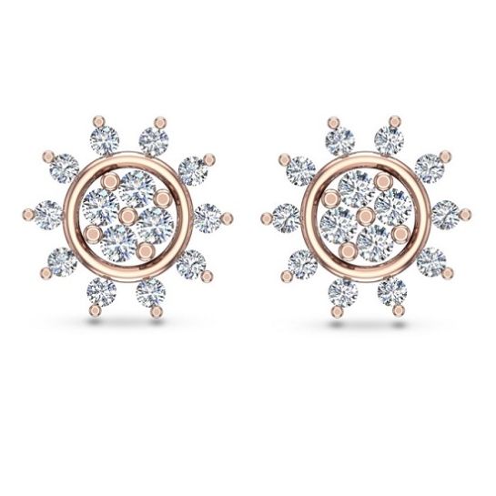 Pratha Yellow Gold Diamond Stud Earring