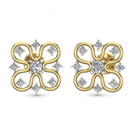 Niva Rose Gold Diamond Stud Earring