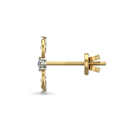 Niva Yellow Gold Diamond Stud Earring