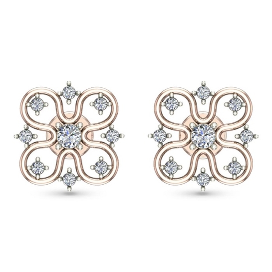 Niva Rose Gold Diamond Stud Earring