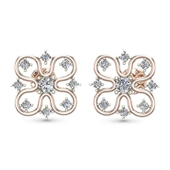 Niva Rose Gold Diamond Stud Earring