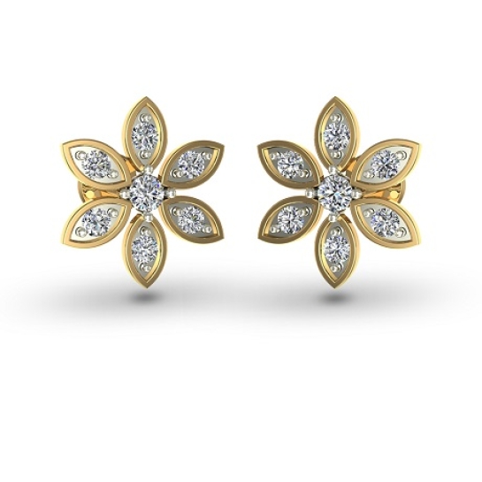 Misha Rose Gold Diamond Stud Earrings