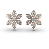 Misha Rose Gold Diamond Stud Earrings