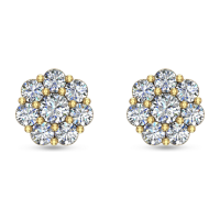 Leesa Yellow Gold Diamond Stud Earrings