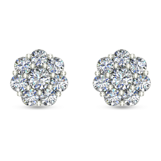 Leesa Yellow Gold Diamond Stud Earrings