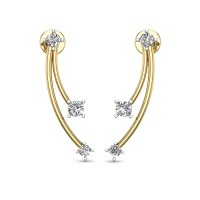 Sanaya Yellow Gold Diamond Stud Earring