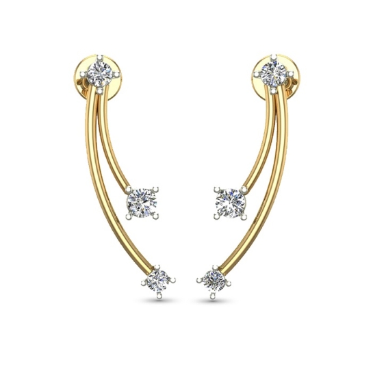 Sanaya Yellow Gold Diamond Stud Earring