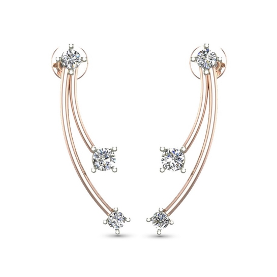 Sanaya Yellow Gold Diamond Stud Earring