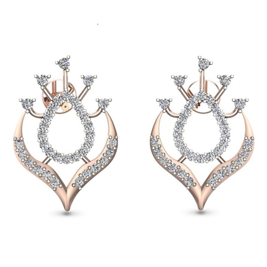 Shivi Yellow Gold Diamond Stud Earrings