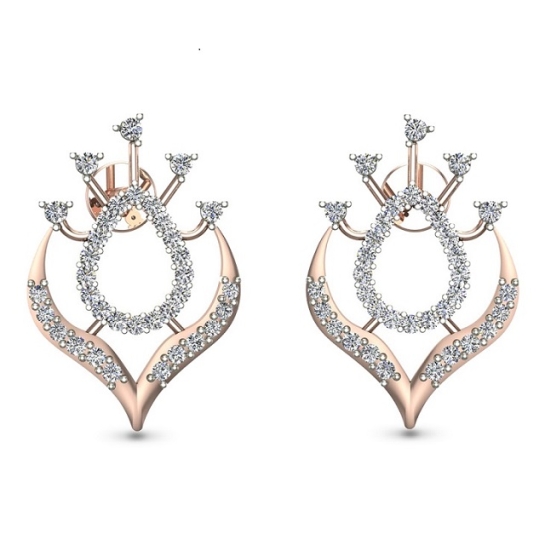 Shivi Rose Gold Diamond Stud Earrings