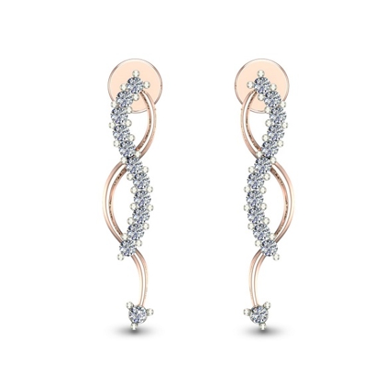 vinita Rose Gold Diamond Stud Earrings