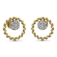 Muskan Yellow Gold Diamond Stud Earrings 