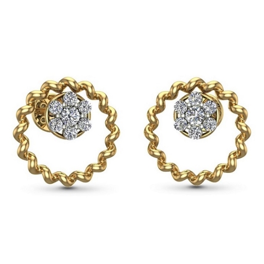 Muskan Rose Gold Diamond Stud Earrings