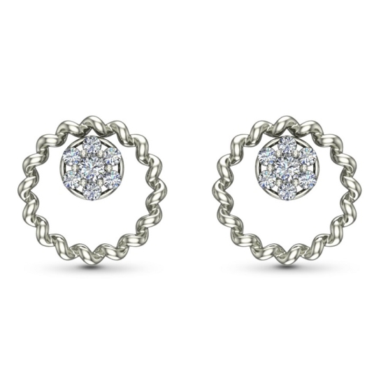 Muskan White Gold Diamond Stud Earrings