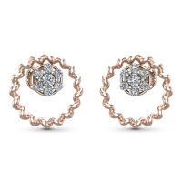 Muskan Rose Gold Diamond Stud Earrings