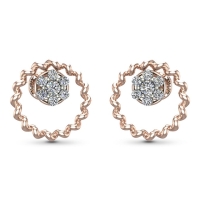 Muskan Rose Gold Diamond Stud Earrings