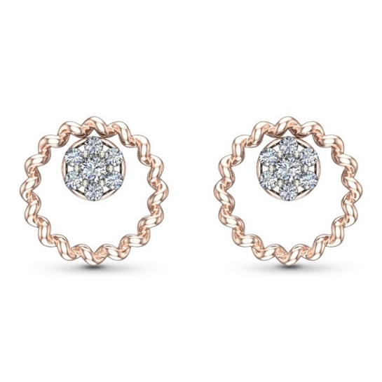 Muskan Rose Gold Diamond Stud Earrings