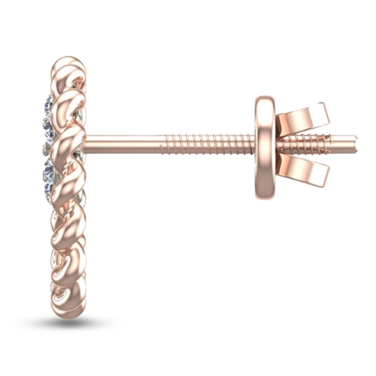 Muskan Rose Gold Diamond Stud Earrings