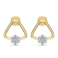 Kiyara Yellow Gold Diamond Stud Earrings