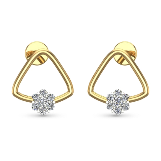 Kiyara Rose Gold Diamond Stud Earrings