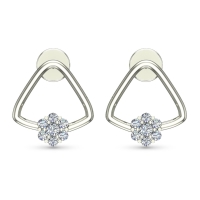 Kiyara White Gold Diamond Stud Earrings