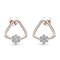 Kiyara Rose Gold Diamond Stud Earrings