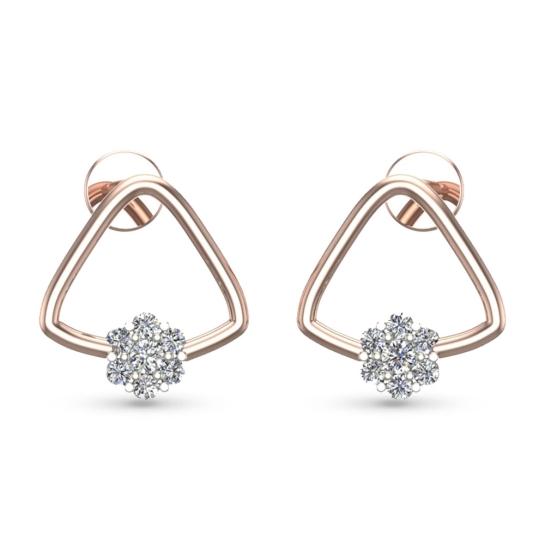 Kiyara Yellow Gold Diamond Stud Earrings