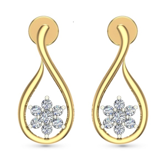 Rita White Gold Diamond Stud Earring