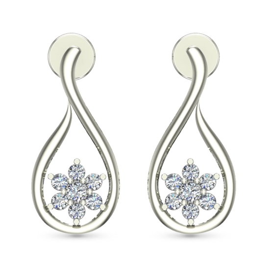 Rita White Gold Diamond Stud Earring