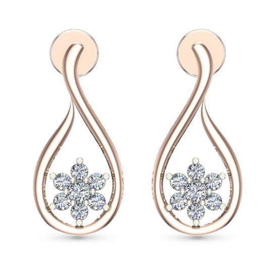 Rita White Gold Diamond Stud Earring