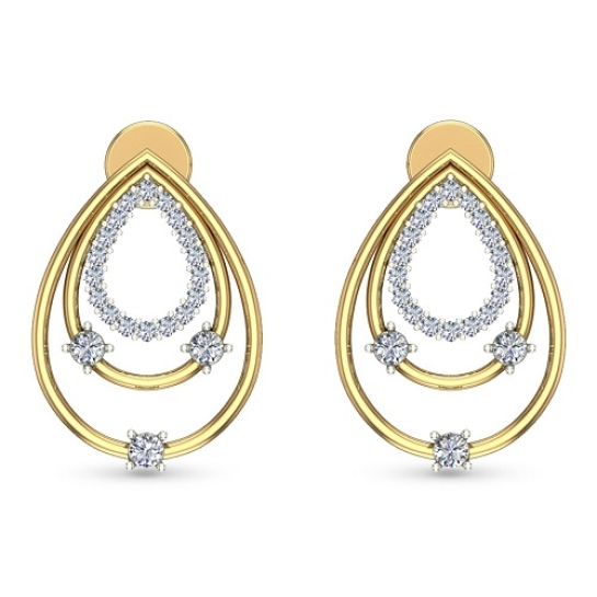 Zunaira Yellow Gold Stud Earrings