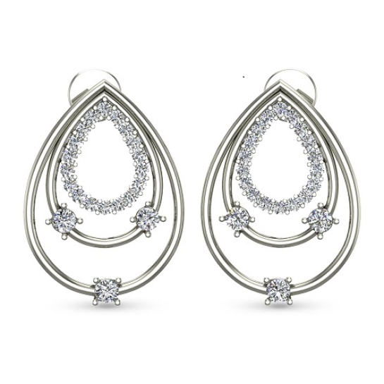 Zunaira White Gold Stud Earrings