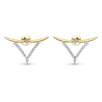 Ziya Yellow Gold Diamond  Stud Earrings