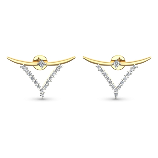 Ziya Rose Gold Diamond Stud Earrings