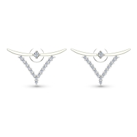 Ziya White Gold Diamond Stud Earrings