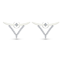 ziya White Gold Diamond Stud Earrings