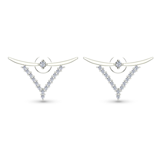 Ziya Yellow Gold Diamond  Stud Earrings