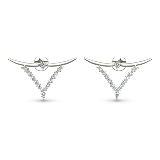 ziya White Gold Diamond Stud Earrings