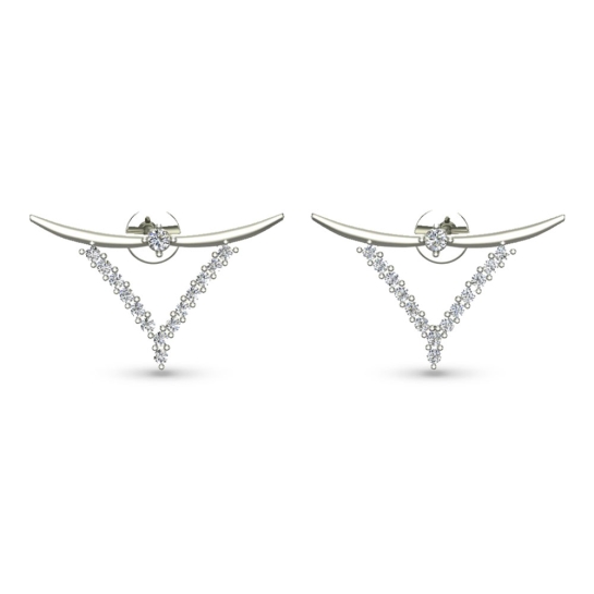 Ziya Yellow Gold Diamond  Stud Earrings