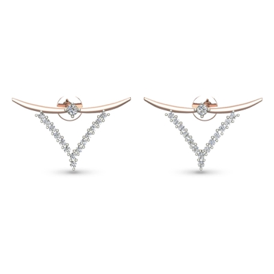 Ziya Rose Gold Diamond Stud Earrings