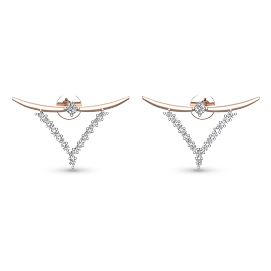 Ziya White Gold Diamond Stud Earrings