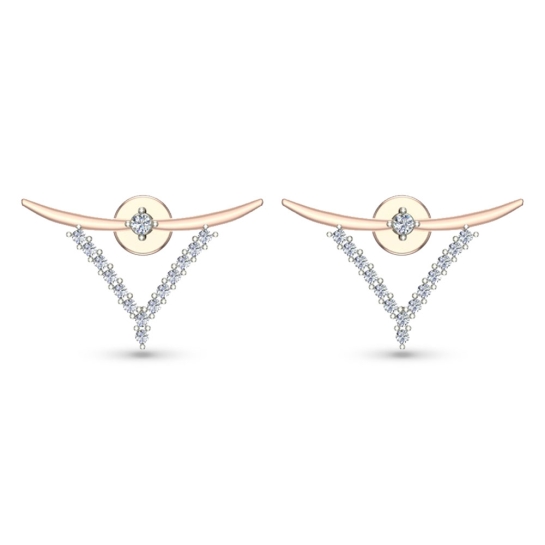ziya Rose Gold Diamond Stud Earrings